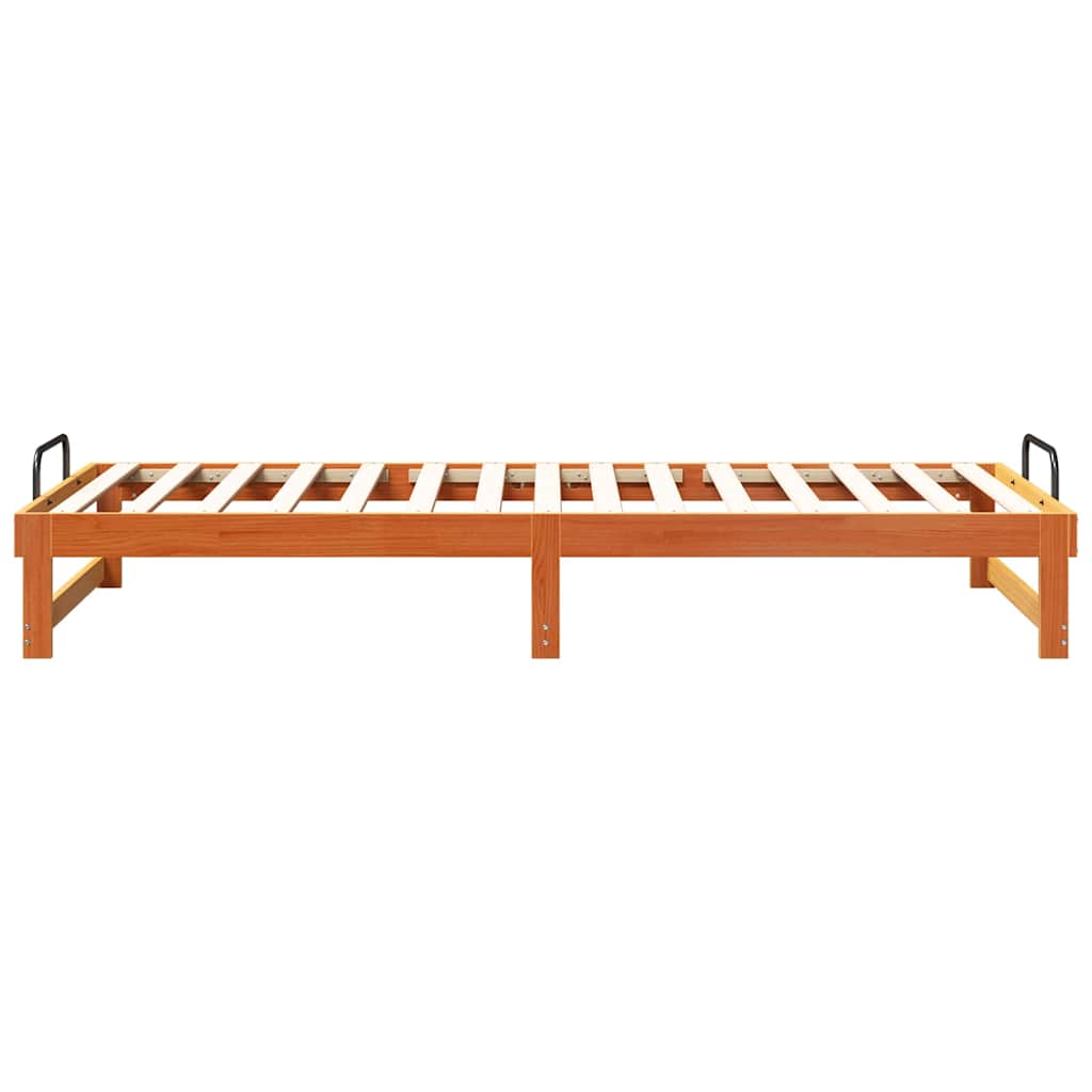 Σκελετός Κρεβατιού Καφέ 80 x 220 cm Στερεά ξυλεία πεύκου
