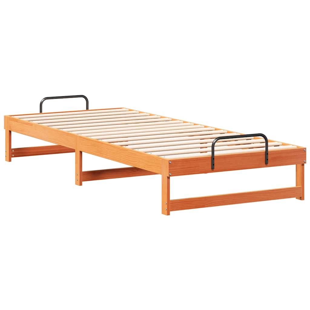 Σκελετός Κρεβατιού Καφέ 90 x 220 cm Στερεά ξυλεία πεύκου