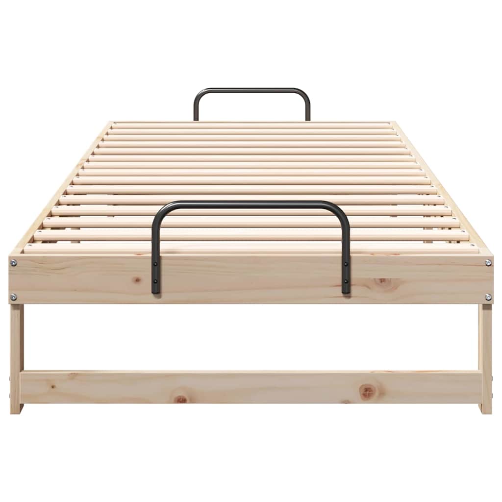 Σκελετός Κρεβατιού Καφέ 100 x 220 cm Στερεά ξυλεία πεύκου