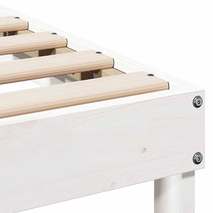 Σκελετός Κρεβατιού Λευκό 100 x 220 cm Στερεά ξυλεία πεύκου