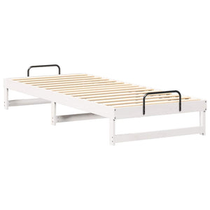 Σκελετός Κρεβατιού Λευκό 100 x 220 cm Στερεά ξυλεία πεύκου