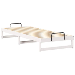 Σκελετός Κρεβατιού Λευκό 100 x 220 cm Στερεά ξυλεία πεύκου