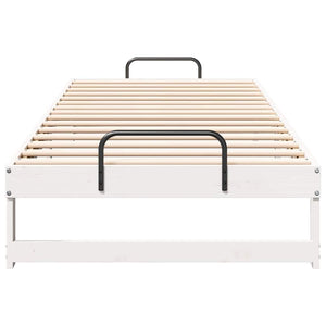 Σκελετός Κρεβατιού Λευκό 100 x 220 cm Στερεά ξυλεία πεύκου