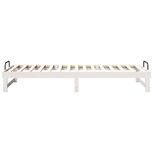 Σκελετός Κρεβατιού Λευκό 100 x 220 cm Στερεά ξυλεία πεύκου