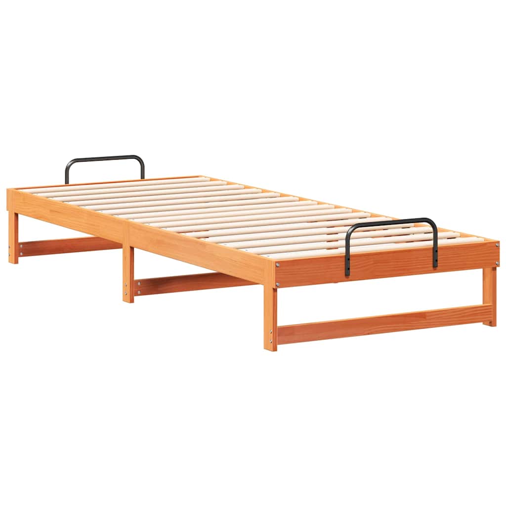Σκελετός Κρεβατιού Καφέ 100 x 220 cm Στερεά ξυλεία πεύκου