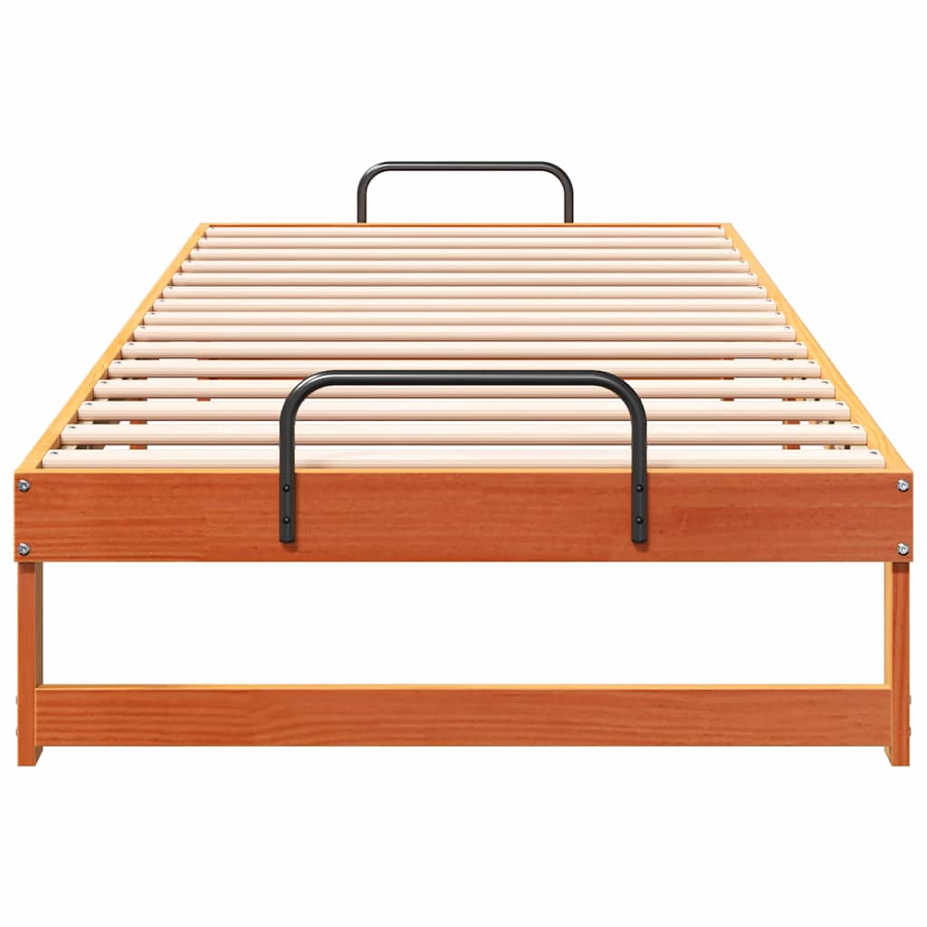 Σκελετός Κρεβατιού Καφέ 100 x 220 cm Στερεά ξυλεία πεύκου