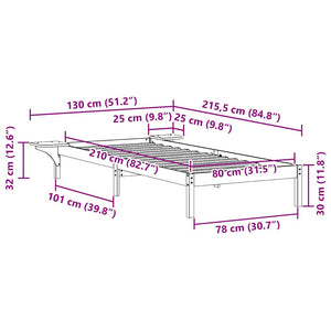 Κρεβατοκάμαρα με Πλαϊνά Τραπέζια Λευκό 80 x 210 cm