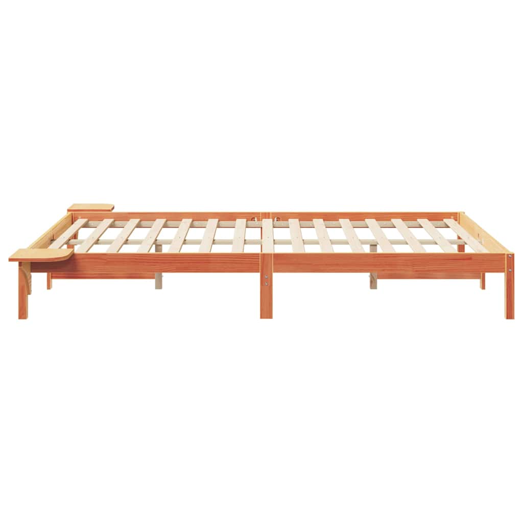 Κρεβατοκάμαρα με Πλαϊνά Τραπέζια Κερωτό καφέ 140 x 210 cm