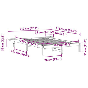 Κρεβατοκάμαρα με Πλαϊνά Τραπέζια Λευκό 160 x 210 cm