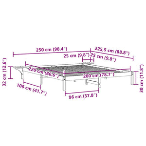 Κρεβατοκάμαρα με Πλαϊνά Τραπέζια Λευκό 200 x 220 cm