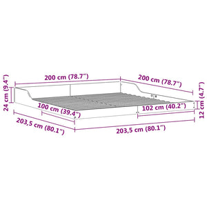 Σκελετός Κρεβατιού Καφέ 200 x 200 cm Στερεά ξυλεία πεύκου - Pakobazaar