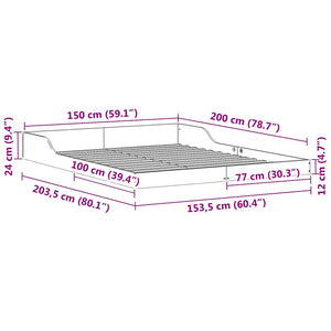 Σκελετός Κρεβατιού Λευκό 150 x 200 cm Στερεά ξυλεία πεύκου