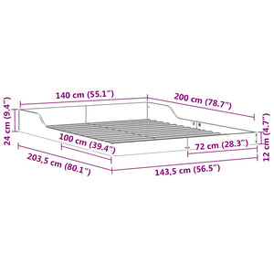Σκελετός Κρεβατιού Κερωτό καφέ 140 x 200 cm