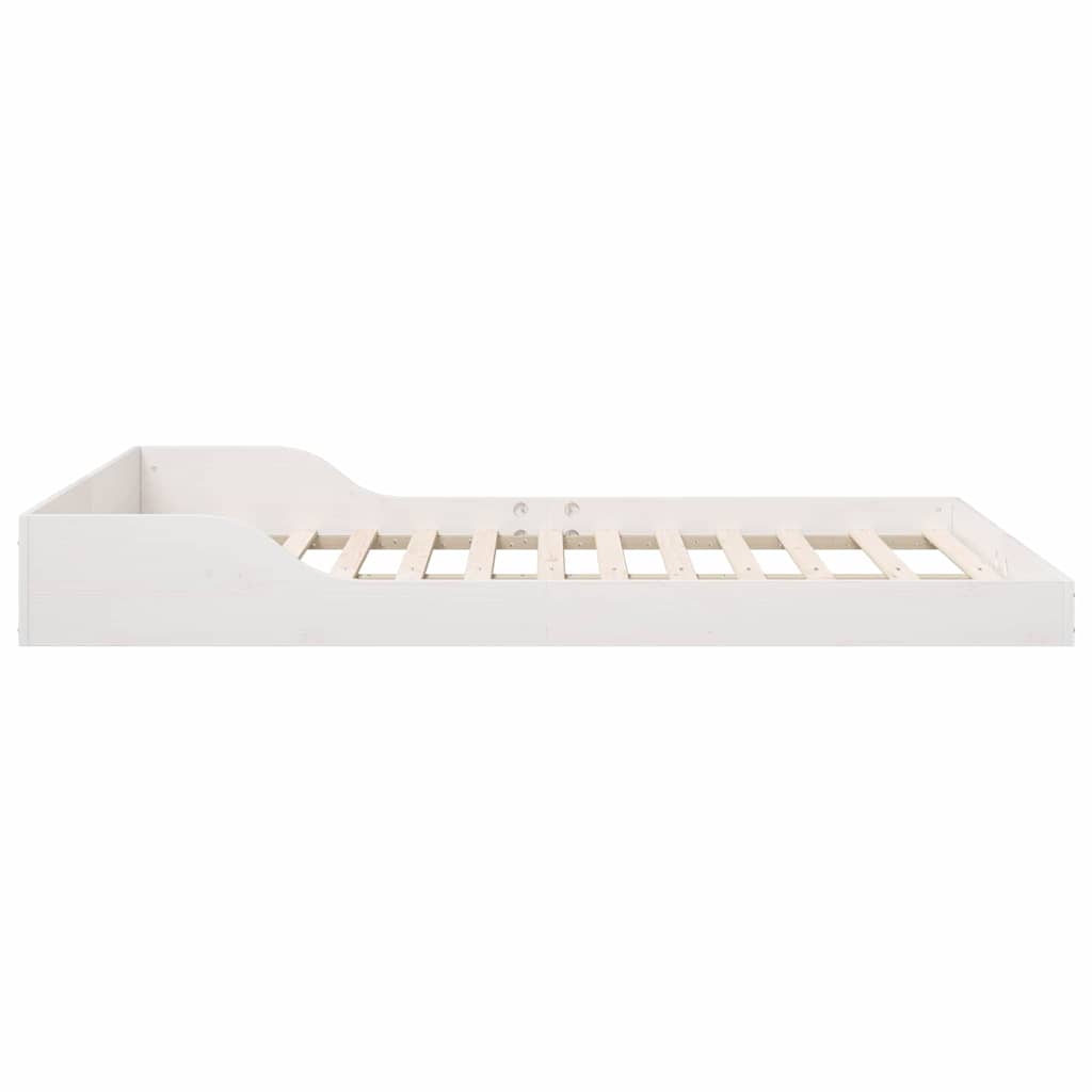 Σκελετός Κρεβατιού Λευκό 135 x 190 cm Στερεά ξυλεία πεύκου
