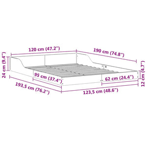Σκελετός Κρεβατιού Λευκό 120 x 190 cm Στερεά ξυλεία πεύκου - Pakobazaar
