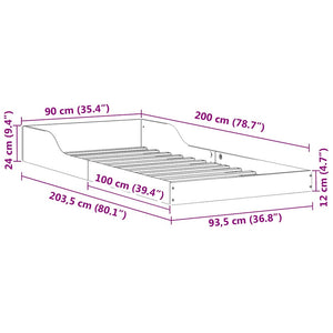 Σκελετός Κρεβατιού Κερωτό καφέ 90 x 200 cm Στερεά ξυλεία πεύκου