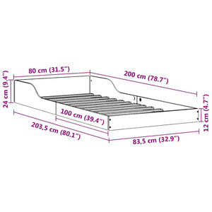 Σκελετός Κρεβατιού Κερωτό καφέ 80 x 200 cm Στερεά ξυλεία πεύκου