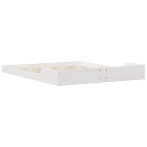 Σκελετός Κρεβατιού Λευκό 140 x 210 cm Στερεά ξυλεία πεύκου