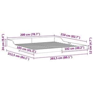 Σκελετός Κρεβατιού Λευκό 200 x 210 cm Στερεά ξυλεία πεύκου