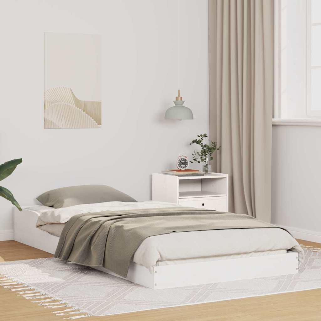 Σκελετός Κρεβατιού Λευκό 80 x 220 cm Στερεά ξυλεία πεύκου
