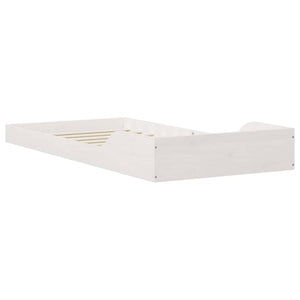 Σκελετός Κρεβατιού Λευκό 90 x 220 cm Στερεά ξυλεία πεύκου