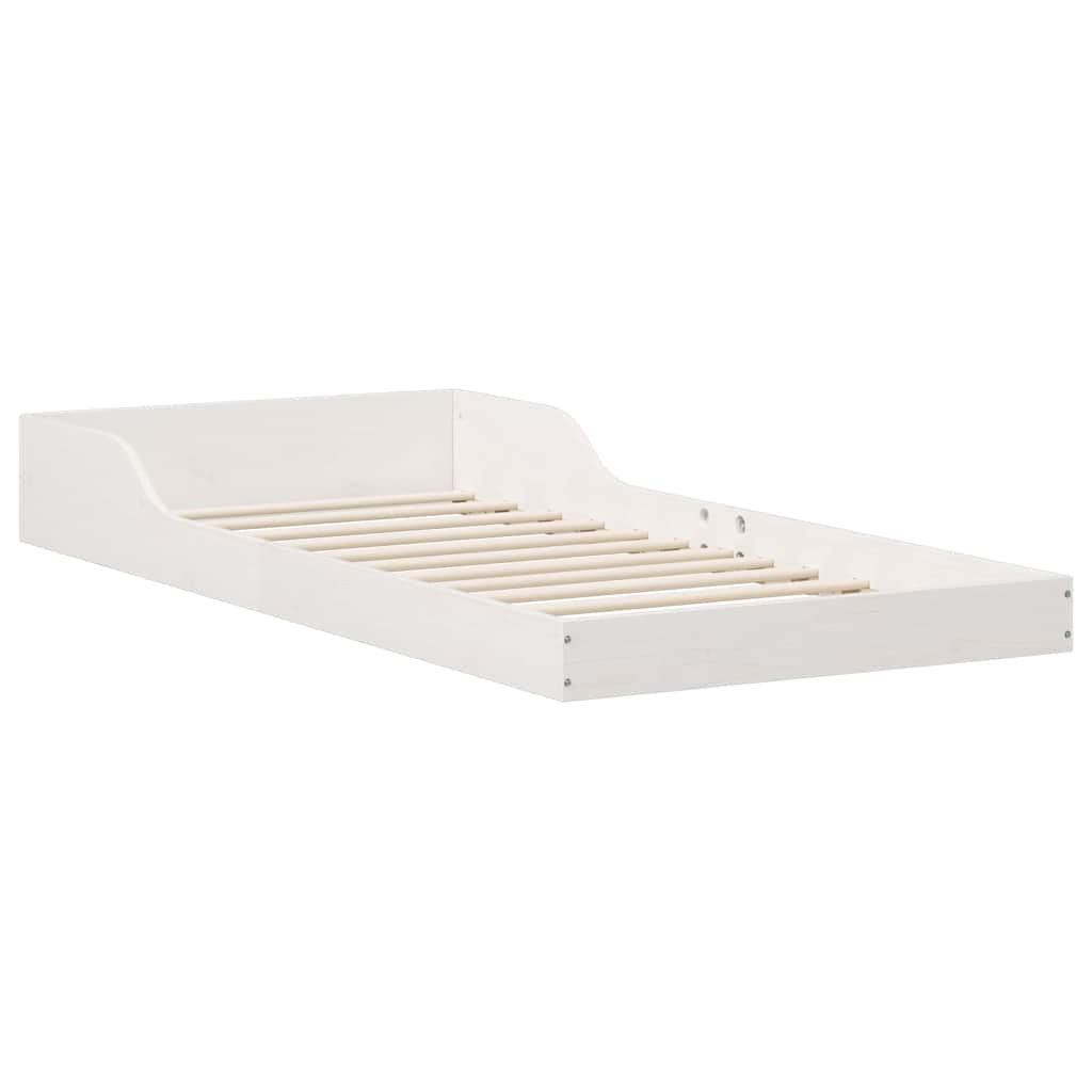 Σκελετός Κρεβατιού Λευκό 100 x 220 cm Στερεά ξυλεία πεύκου