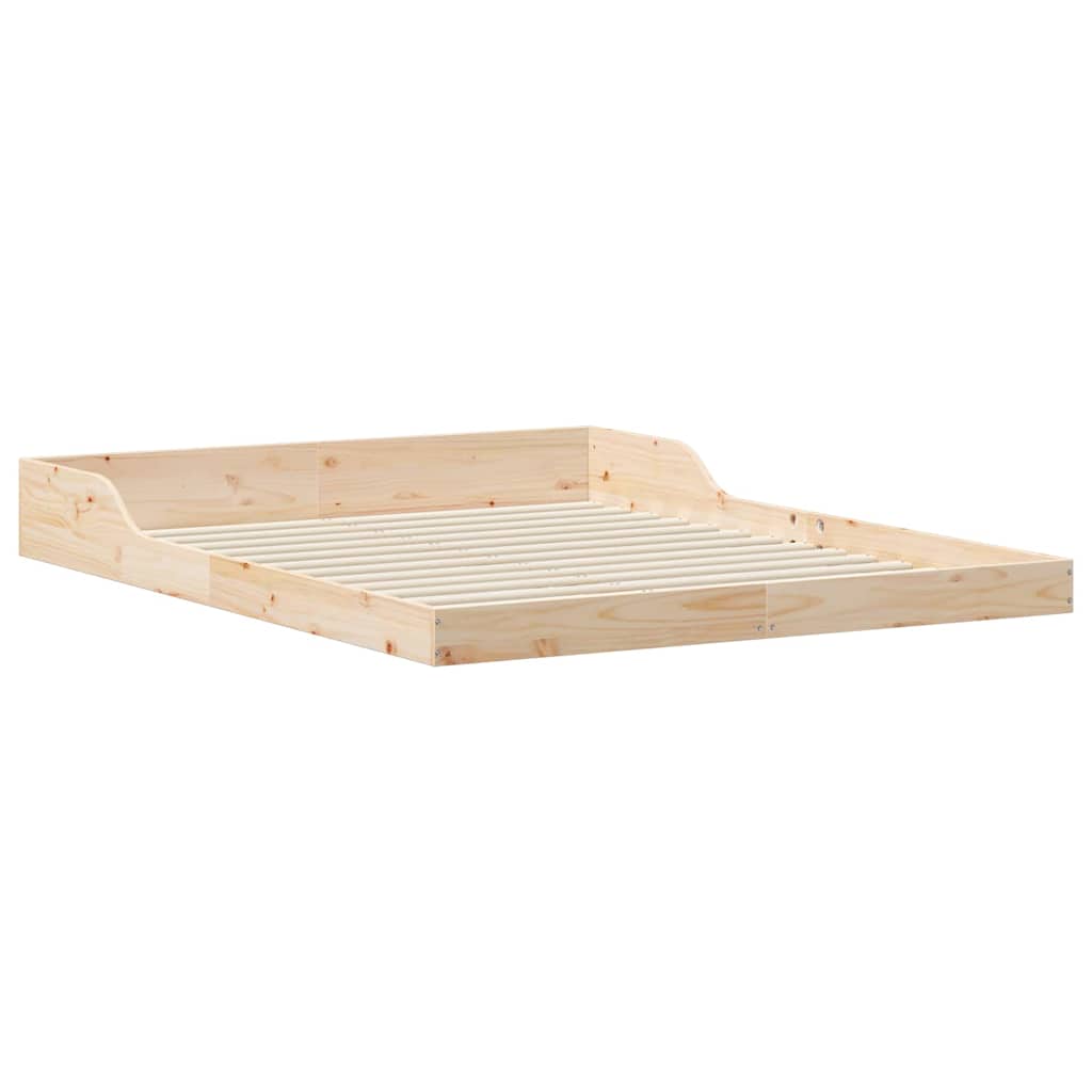 Σκελετός Κρεβατιού Καφέ 140 x 220 cm Στερεά ξυλεία πεύκου