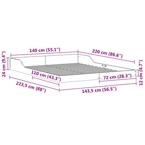 Σκελετός Κρεβατιού Κερωτό καφέ 140 x 220 cm