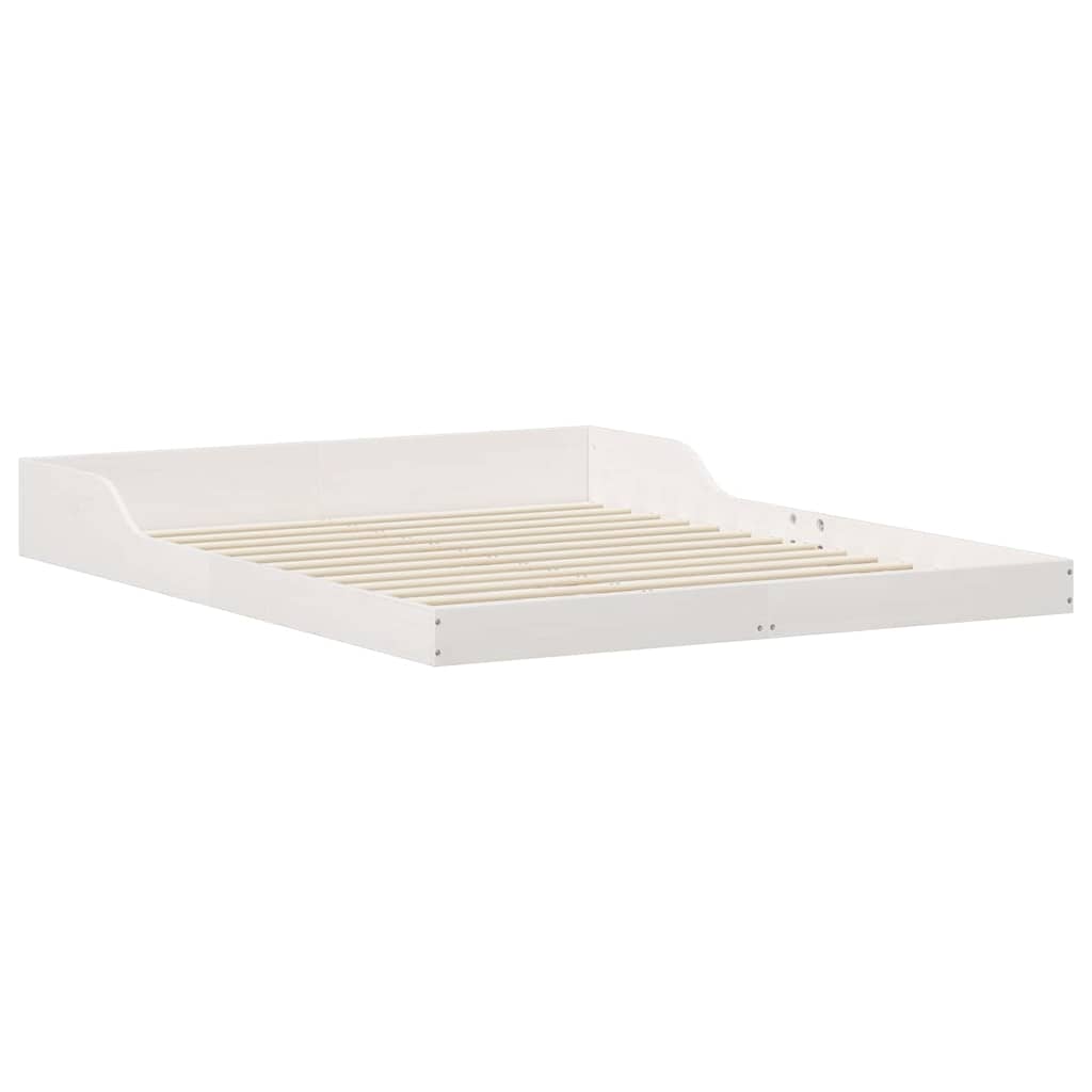 Σκελετός Κρεβατιού Λευκό 160 x 220 cm Στερεά ξυλεία πεύκου - Pakobazaar