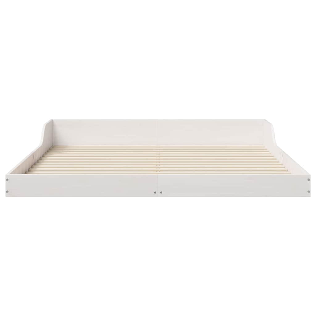 Σκελετός Κρεβατιού Λευκό 160 x 220 cm Στερεά ξυλεία πεύκου - Pakobazaar