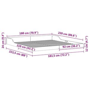 Σκελετός Κρεβατιού Λευκό 180 x 220 εκ. Στερεά ξυλεία πεύκου - Pakobazaar