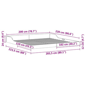 Σκελετός Κρεβατιού Λευκό 200 x 220 cm Στερεά ξυλεία πεύκου - Pakobazaar
