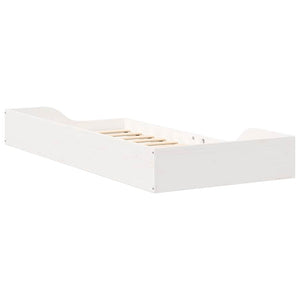 Σκελετός Κρεβατιού Λευκό 80 x 200 cm Στερεά ξυλεία πεύκου