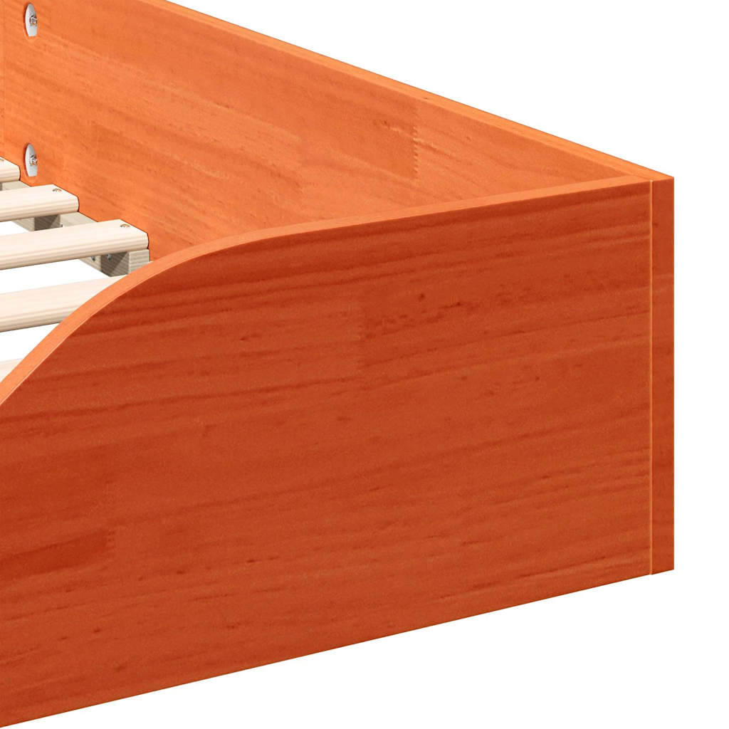 Σκελετός Κρεβατιού Κερωτό καφέ 80 x 200 cm Στερεά ξυλεία πεύκου - Pakobazaar