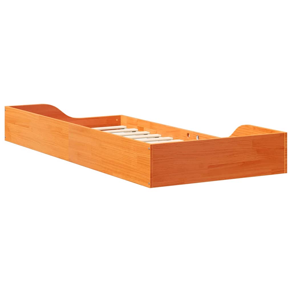 Σκελετός Κρεβατιού Κερωτό καφέ 80 x 200 cm Στερεά ξυλεία πεύκου - Pakobazaar