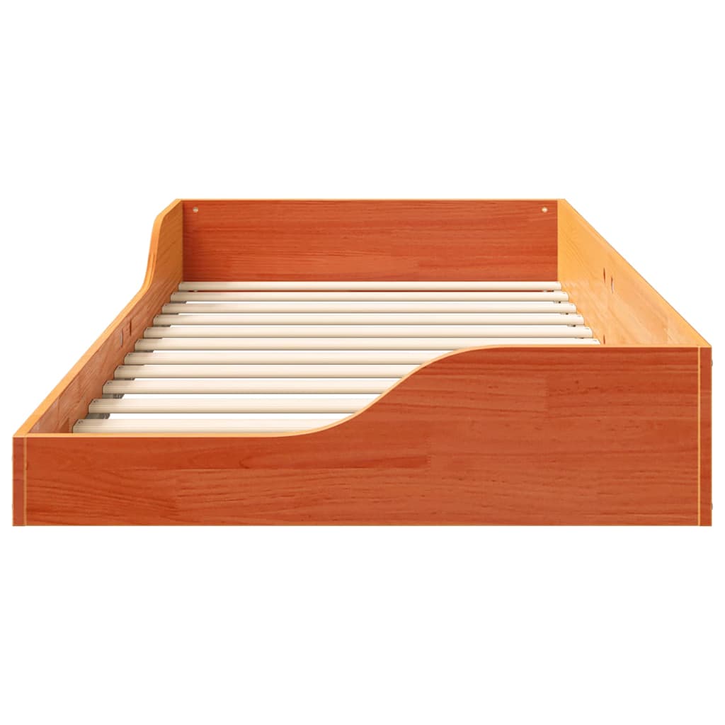 Σκελετός Κρεβατιού Κερωτό καφέ 80 x 200 cm Στερεά ξυλεία πεύκου - Pakobazaar