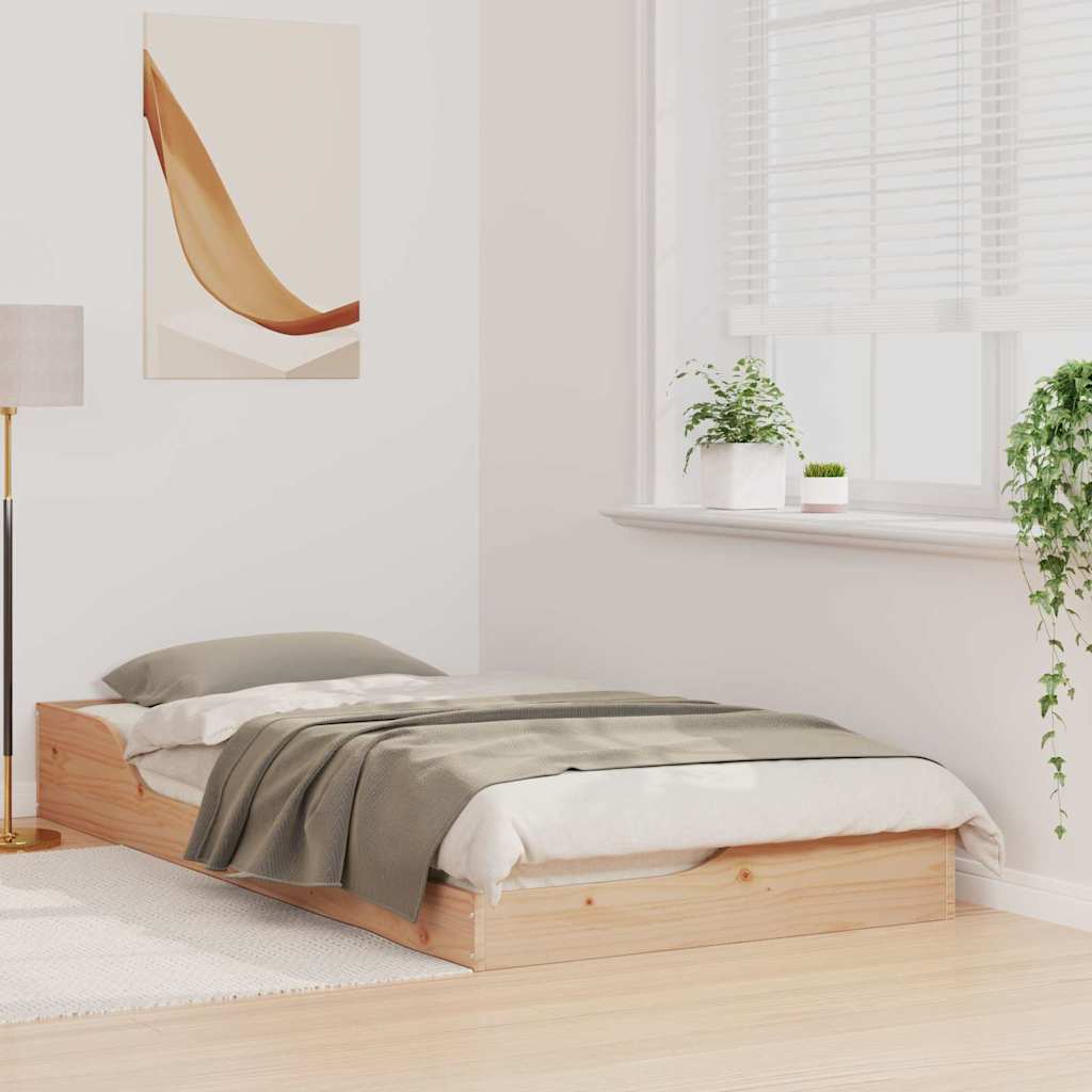 Σκελετός Κρεβατιού Καφέ 90 x 190 cm Στερεά ξυλεία πεύκου - Pakobazaar