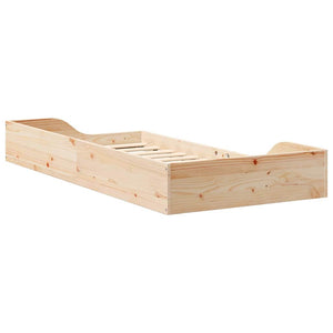 Σκελετός Κρεβατιού Καφέ 75 x 190 cm Στερεά ξυλεία πεύκου