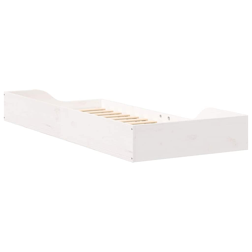 Σκελετός Κρεβατιού Λευκό 80 x 210 cm Στερεά ξυλεία πεύκου