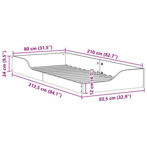 Σκελετός Κρεβατιού Κερωτό καφέ 80 x 210 cm Στερεά ξυλεία πεύκου