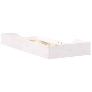Σκελετός Κρεβατιού Λευκό 90 x 210 cm Στερεά ξυλεία πεύκου