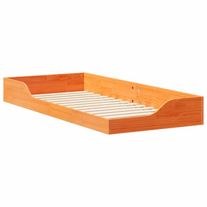 Σκελετός Κρεβατιού Κερωτό καφέ 90 x 210 cm Στερεά ξυλεία πεύκου