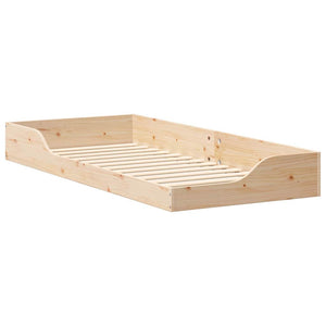 Σκελετός Κρεβατιού Καφέ 100 x 210 cm Στερεά ξυλεία πεύκου