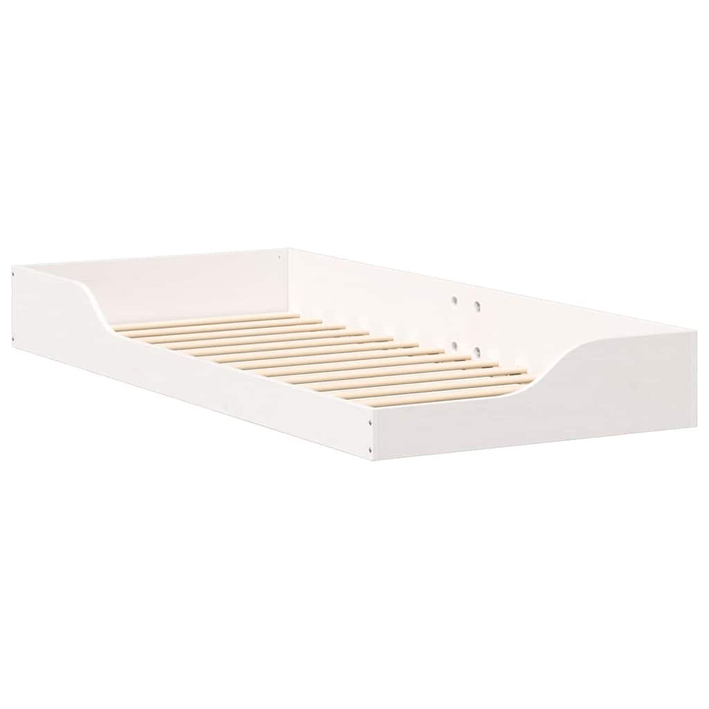 Σκελετός Κρεβατιού Λευκό 100 x 210 cm Στερεά ξυλεία πεύκου