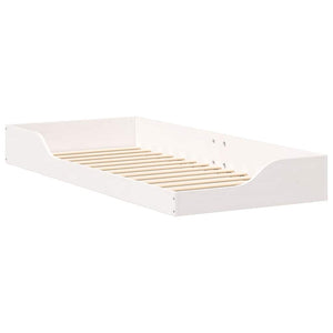 Σκελετός Κρεβατιού Λευκό 100 x 210 cm Στερεά ξυλεία πεύκου
