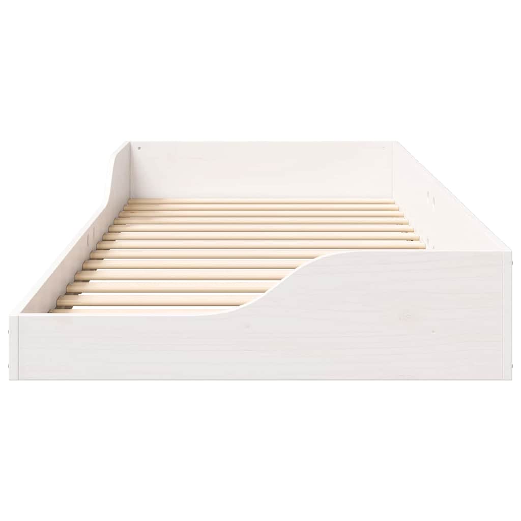 Σκελετός Κρεβατιού Λευκό 100 x 210 cm Στερεά ξυλεία πεύκου