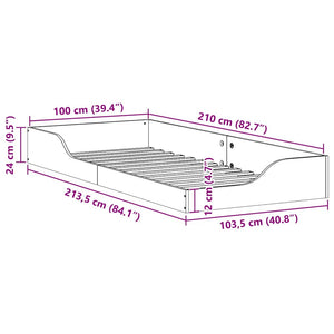 Σκελετός Κρεβατιού Κερωτό καφέ 100 x 210 cm