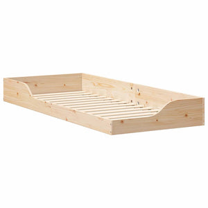 Σκελετός Κρεβατιού Καφέ 80 x 220 cm Στερεά ξυλεία πεύκου