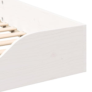 Σκελετός Κρεβατιού Λευκό 80 x 220 cm Στερεά ξυλεία πεύκου