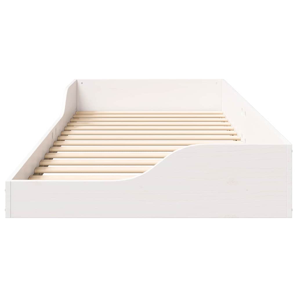 Σκελετός Κρεβατιού Λευκό 80 x 220 cm Στερεά ξυλεία πεύκου